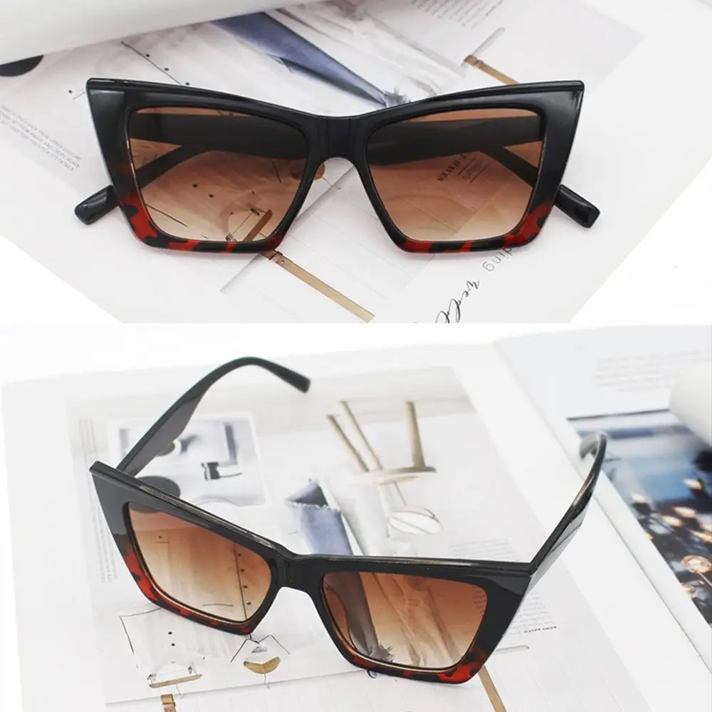 Okulary oversize okulary przeciwsłoneczne Cat Eye Fashion UV400 okulary ochronne na plażę kwadrat okulary przeciwsłoneczne dla kobiet mężczyzn