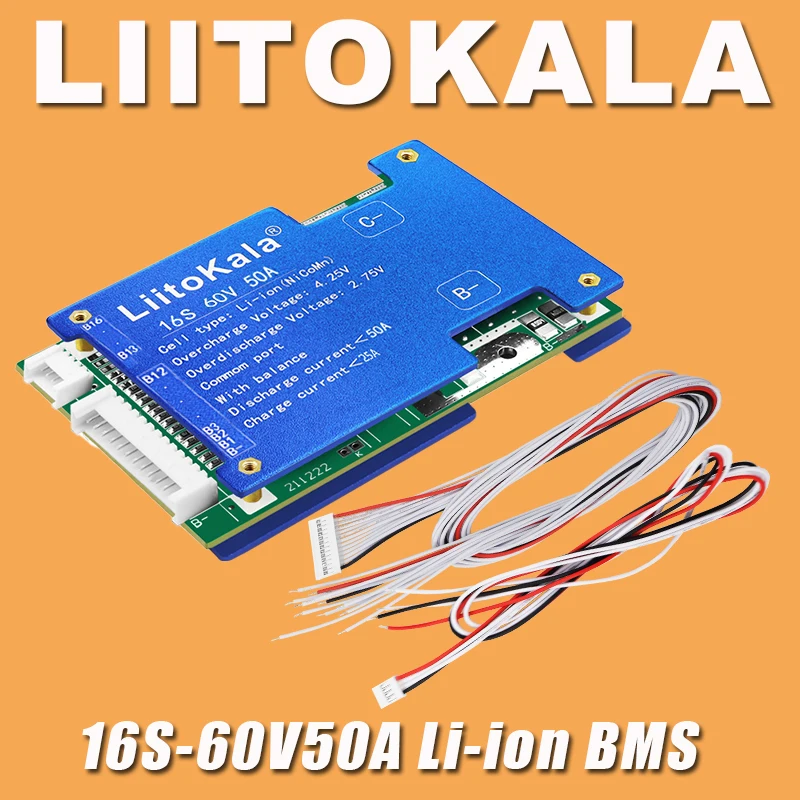 LIitoKala 10S/13S/16S/20S 36 В 48 В 60 В 72 В 20A/30A/50A литиевая батарея BMS литий-ионный аккумулятор плата защиты баланса