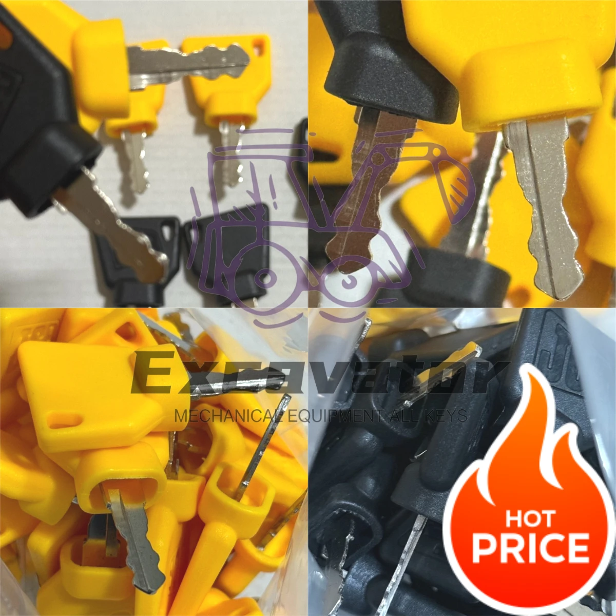 

10/5/1Pcs Ignition Start Keys Switch Starter Key for JCB3CX Excavator Most JCB Machine Digger Replacement Parts
