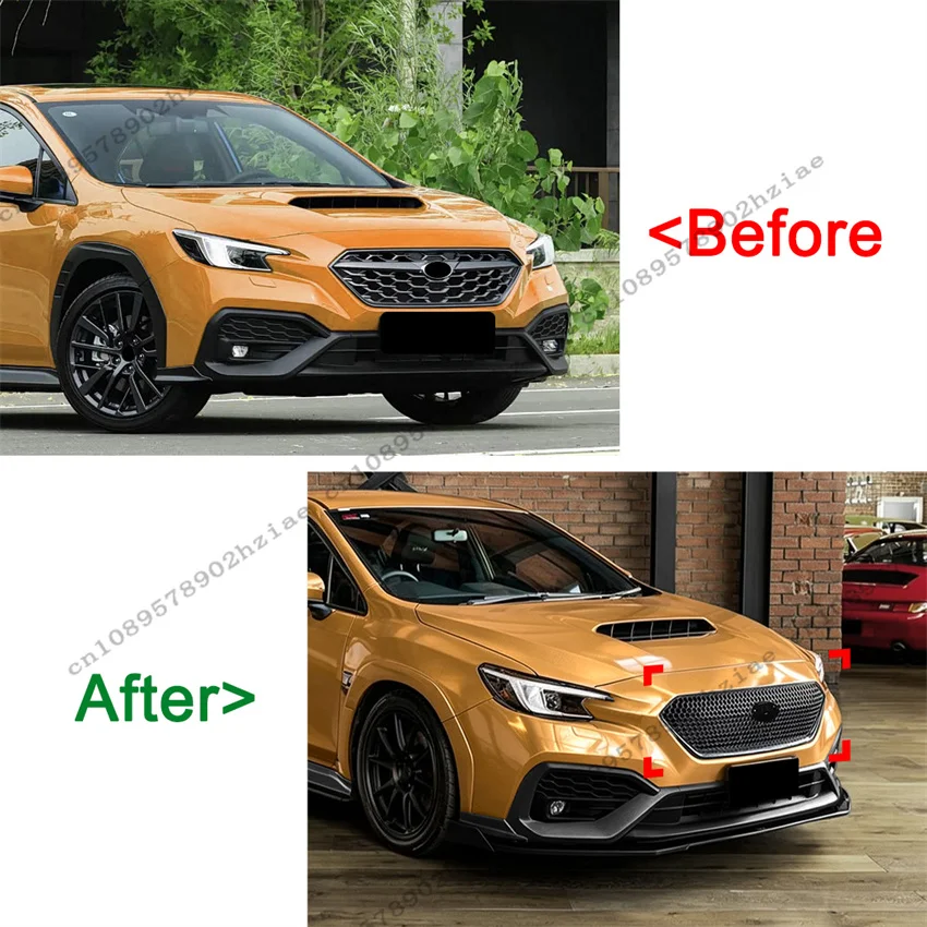Front Bumper Upper Honeycomb Mesh Grille For Subaru WRX STI VB MK2 2022-2026 Radiator Chrome Grille Medium Net Racing Grills