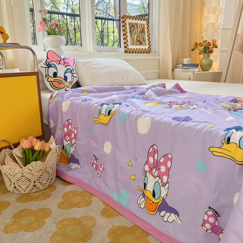 Cartoon Mickey Minnie Mouse Winnie Children\'s Summer Cool Cotton Thin Quilt Kindergarten Nap Core Student Air Conditioning Quilt