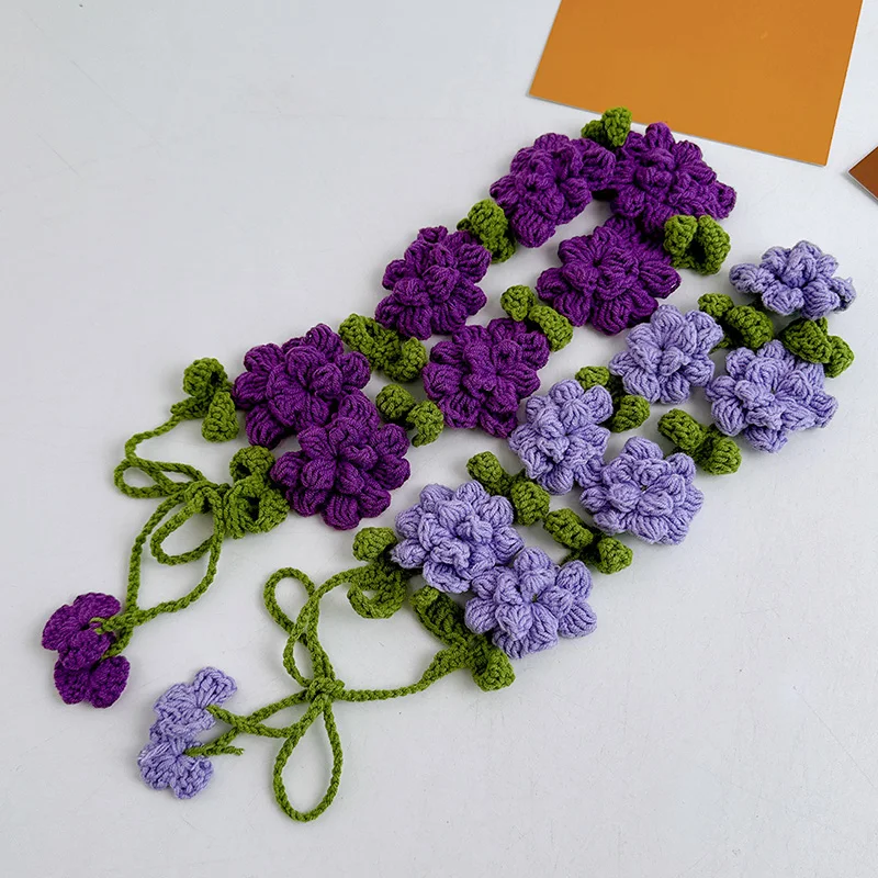 

Original Sweet Hand-woven Flower Headband Girls Can Make Belts Grape Purple Travel Photos Pastoral Hair Accessories Headband