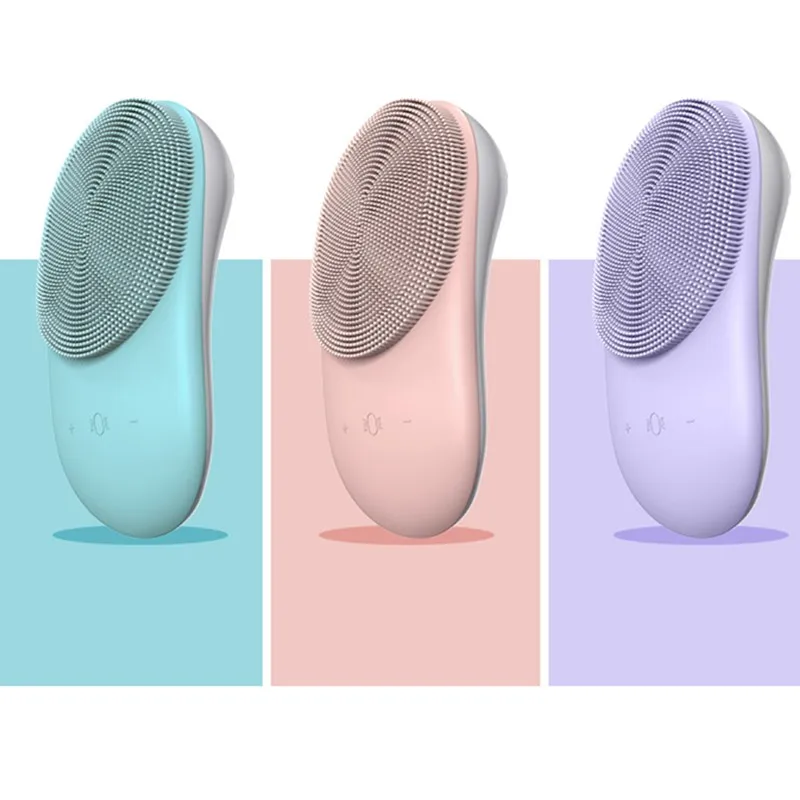 Brosse électrique en silicone pour le nettoyage en profondeur du visage, appareil de beauté, déterminer les vibrations