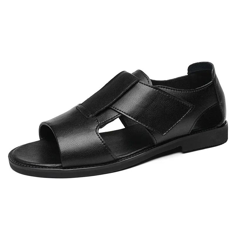 Männer römische Sandalen neue Sommer Männer Schuhe offene trend ige Plateaus andalen Leder lässige Hausschuhe Outdoor Strands chuhe