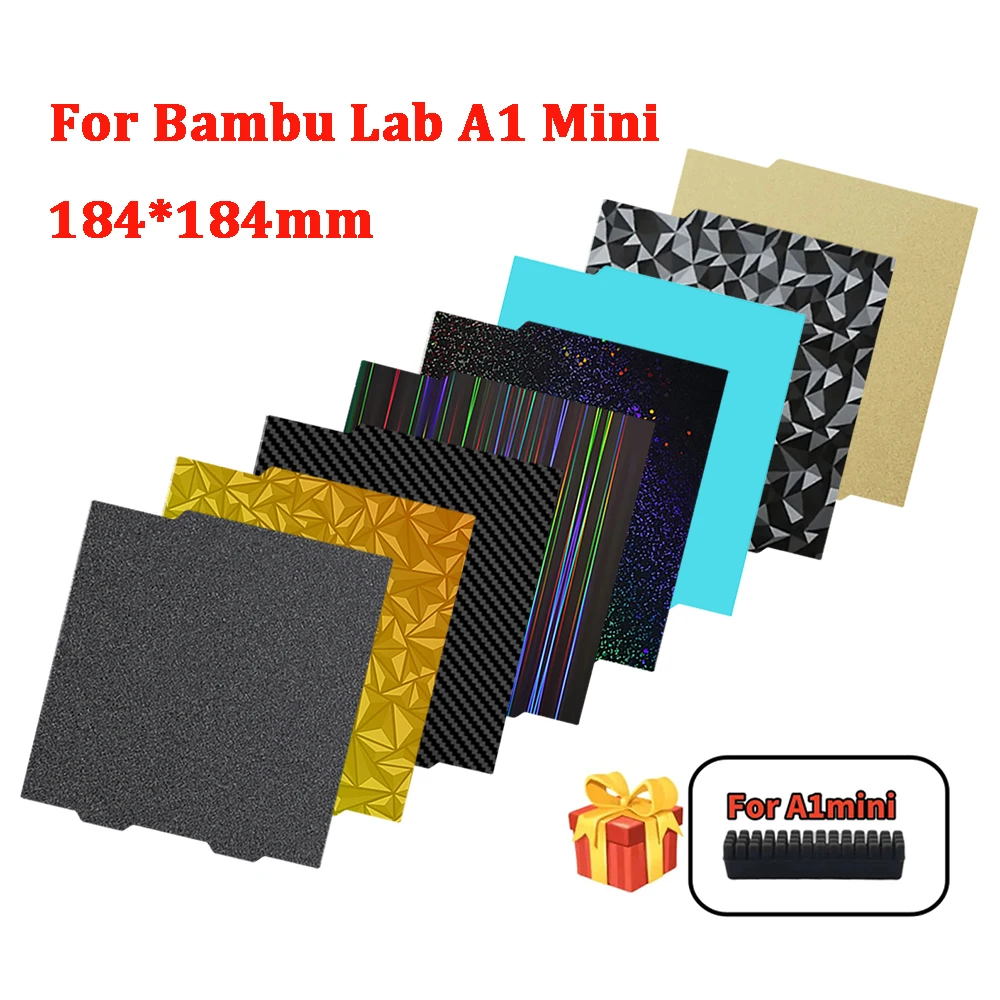 

Двусторонняя печатная пластина H1H PEY PEO PET PEI из пружинной стали 184x184 для Bambu Lab A1 Mini