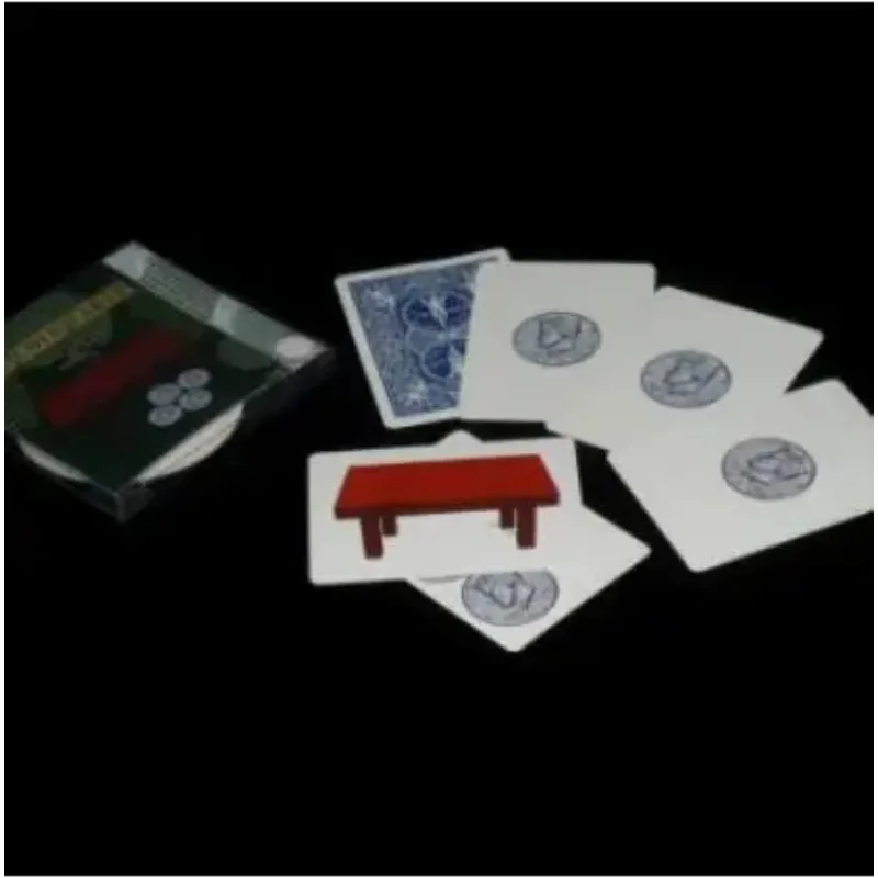 

The Coin Table Magic Tricks Coin Thru Table Card Trick Disappearing Close Up Gimmick Props Mentalism Comedy Funny
