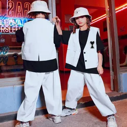Kid Hip Hop Clothing Sweatshirt Oversized Shirt Top Streetwear Harajuku Tactical Cargo Pants for Girls Boy Dance Costume Clothes