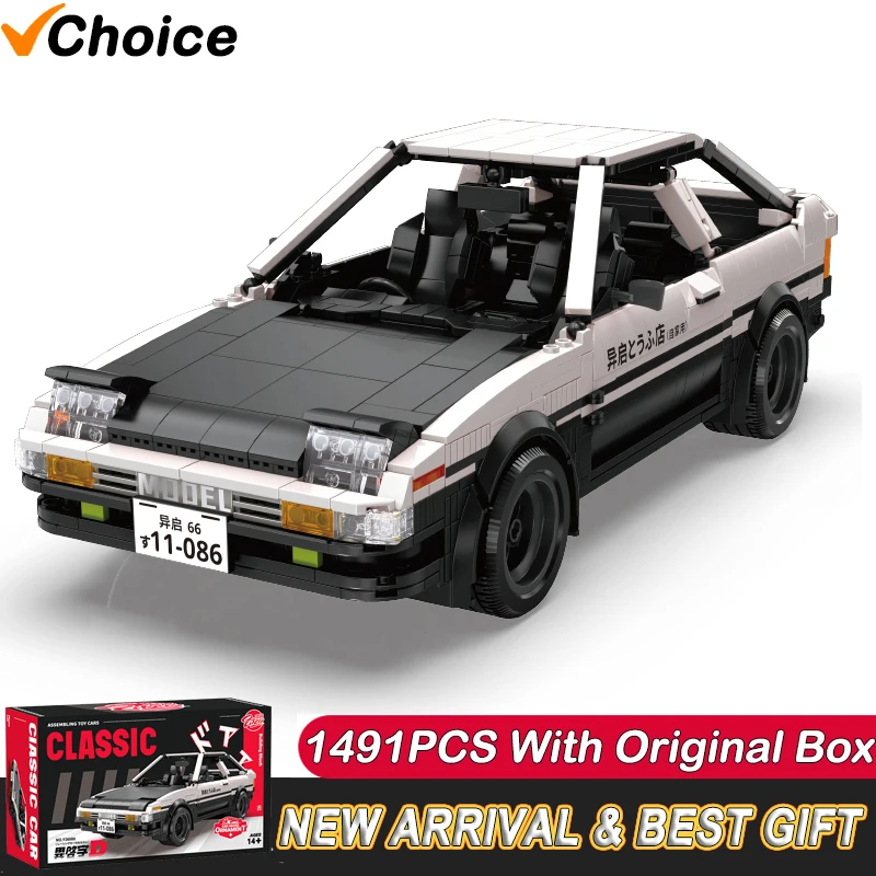 

NEW 1491PCS City AE86 Cars Initial D Speed Racing Car Building Blocks Sports Creative Bricks Vehicle Toys Kids Christmas Gifts