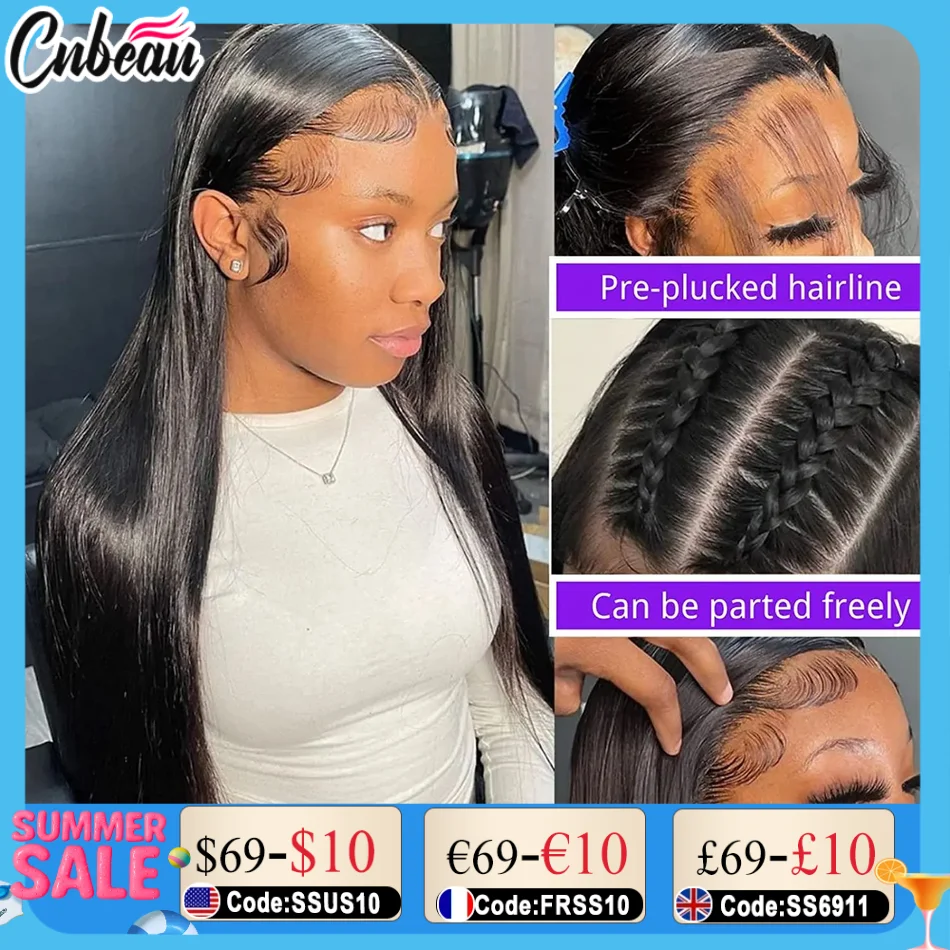 

High Density Straight Human Hair Wigs 13x6 HD Lace Frontal Wig 30 44 Inch 13x4 Lace Front Wigs Brazilian Remy 6x6 Guleless Wig