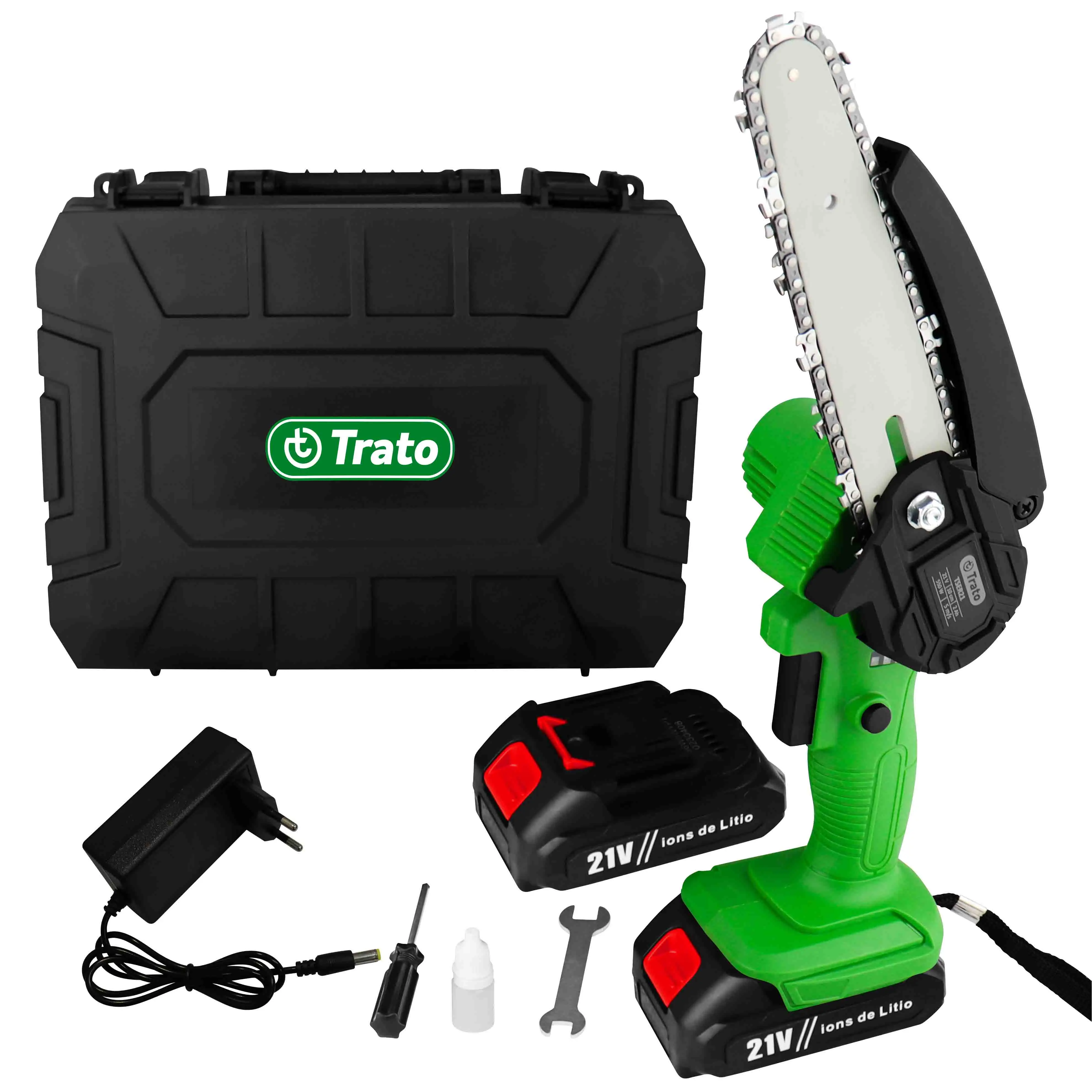 Mini Portable Electric Chainsaw 21V w/2 Batteries Lithium TSER21