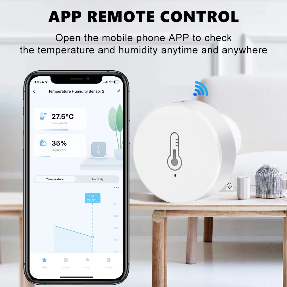Датчик температуры и влажности Tuya Zigbee, дистанционное управление с помощью приложения Smart Life, работает с Alexa Google Assistant