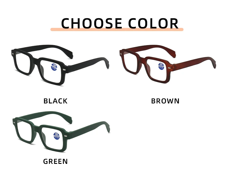 2025 Neue Brille mit quadratischem Rahmen, modische Brille, vielseitige einfache quadratische Lesebrille 315 – Detail 7