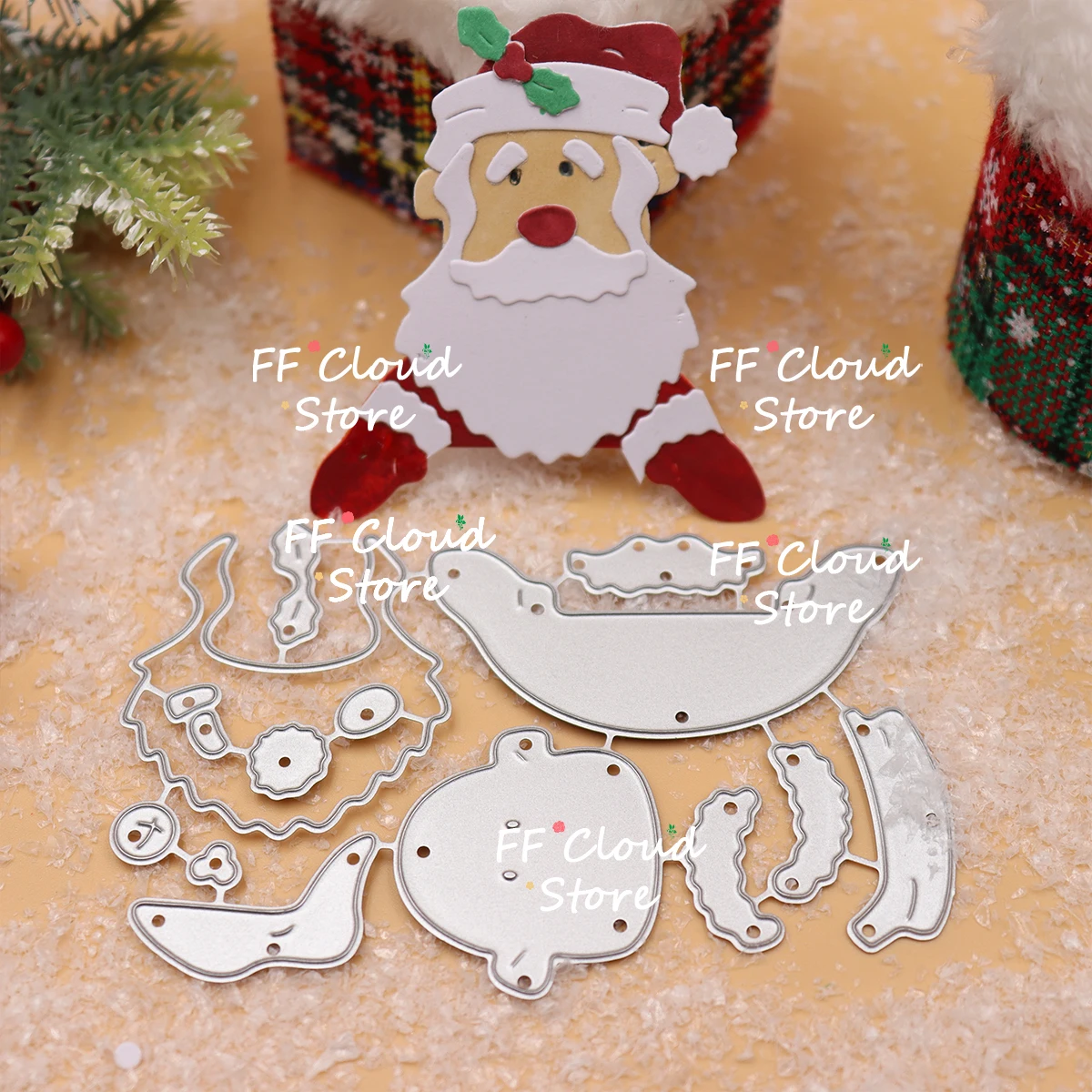 Metal Cutting Dies Christmas Santa Claus Scrapbooking Blade Punch Cut Embossing Stencils Album Paper Card Template Mold Craft