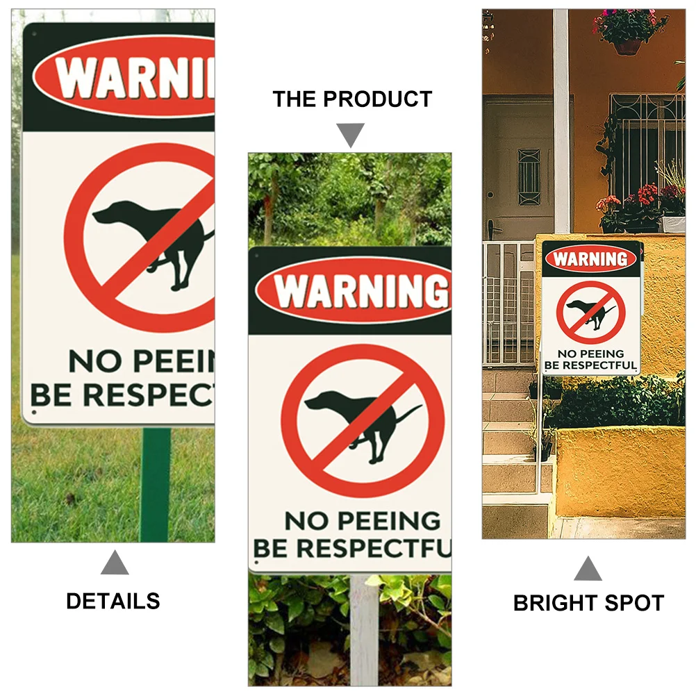 

3Pcs Pet Dog Warning Sign Iron Vintage No Peeing Be Respectful Yard Lawn Decor Garden Hanging Painting Warning Sign