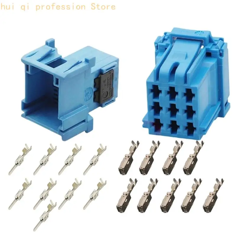 Fahrzeugstromkabel-Gehäusepaar mit blauen 8-Wege-Gehäusen für Service 6-968971-1 H8WE – Detail 2