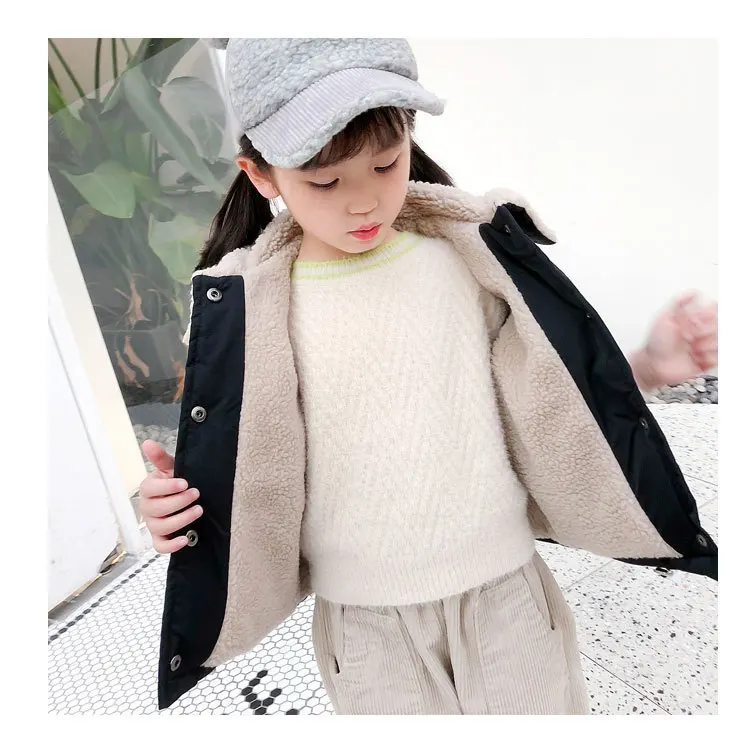 2026 Herbst Winter Kinder Plus Fleece Weste Baby Jungen Mädchen Lammwolle Gefütterte Druckknopf Warme Ärmellose Jacke Kinderkleidung – Detail 7