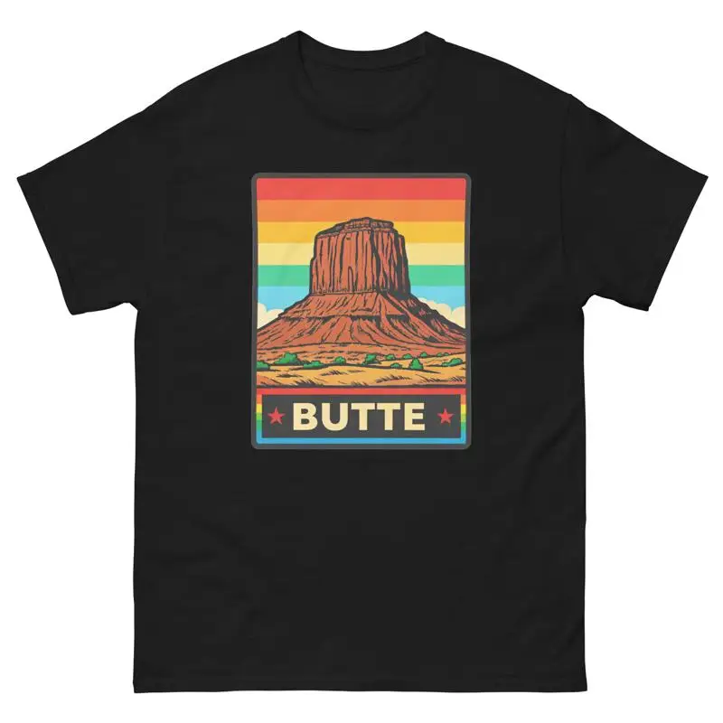 

Футболка с пейзажем и географическим пейзажем Butte