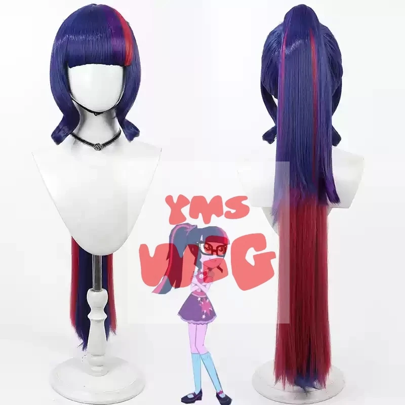 Nuevo Peluca de Cosplay Twilight Sparkle para mujer, pelo sintético largo resistente al calor, juego de rol para fiesta de Carnaval y Halloween