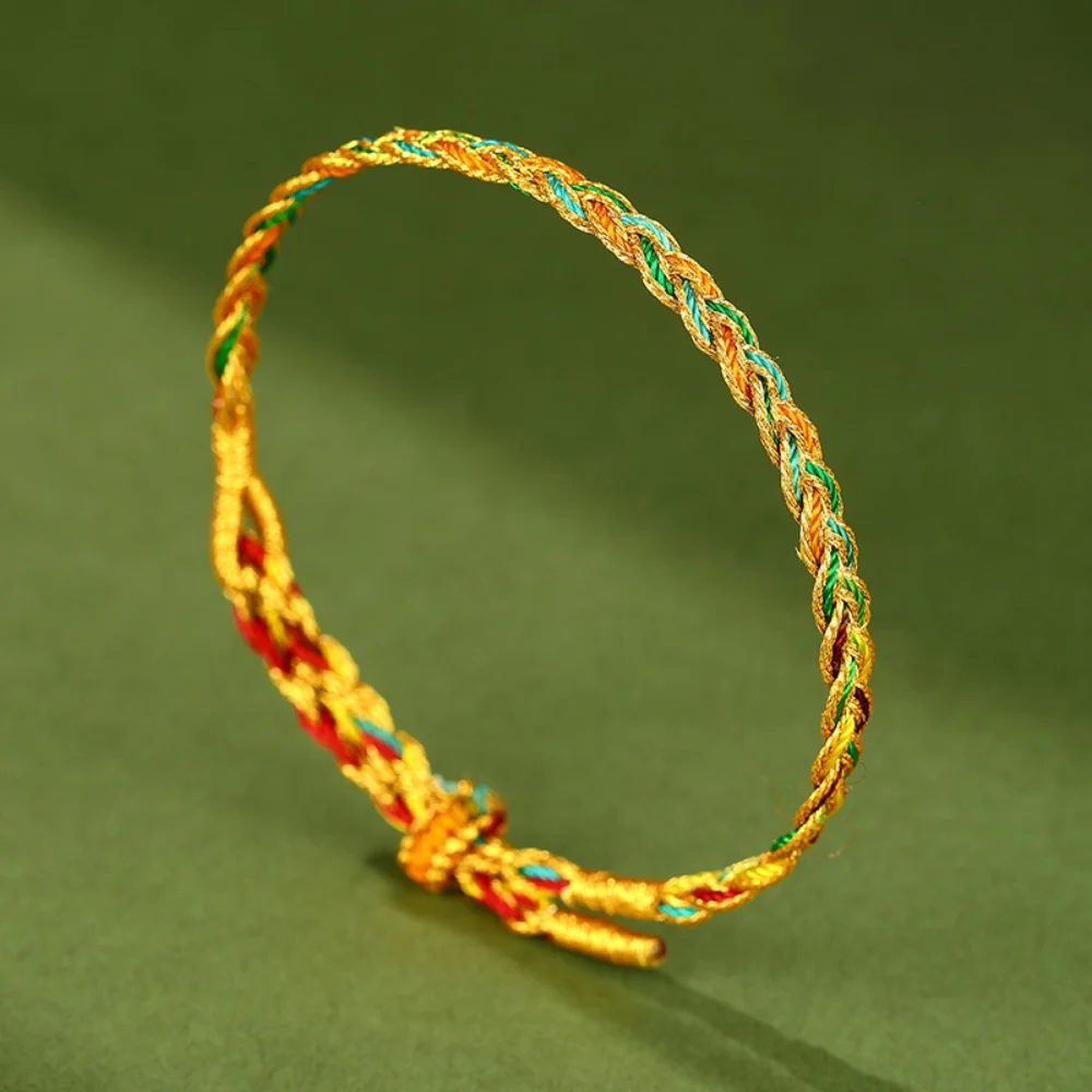 Retro Mehrfarbiges Geflochtenes Seil-Armband für Männer, Einfaches Verstellbares Glücksarmband, Schmuck, Modisches Freizeit-Accessoire – Detail 2