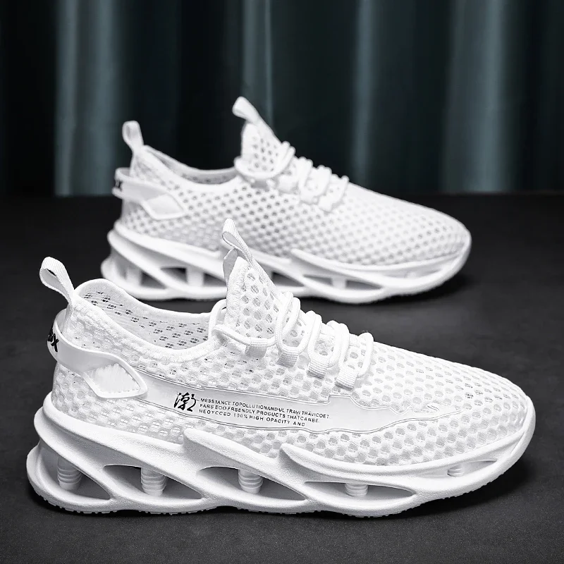 

2023 New Summer Sneakers Men Mesh Breathable Running Tennis Shoes Outdoor Sports Tenis Masculino White Casual Walking Shoes