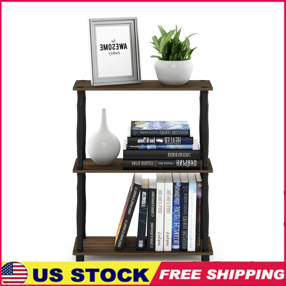 

Durable 3-Shelf Freestanding Storage Unit Easy Assembly Indoor Use Adjustable Shelves Quality Composite Wood Safe Rounded