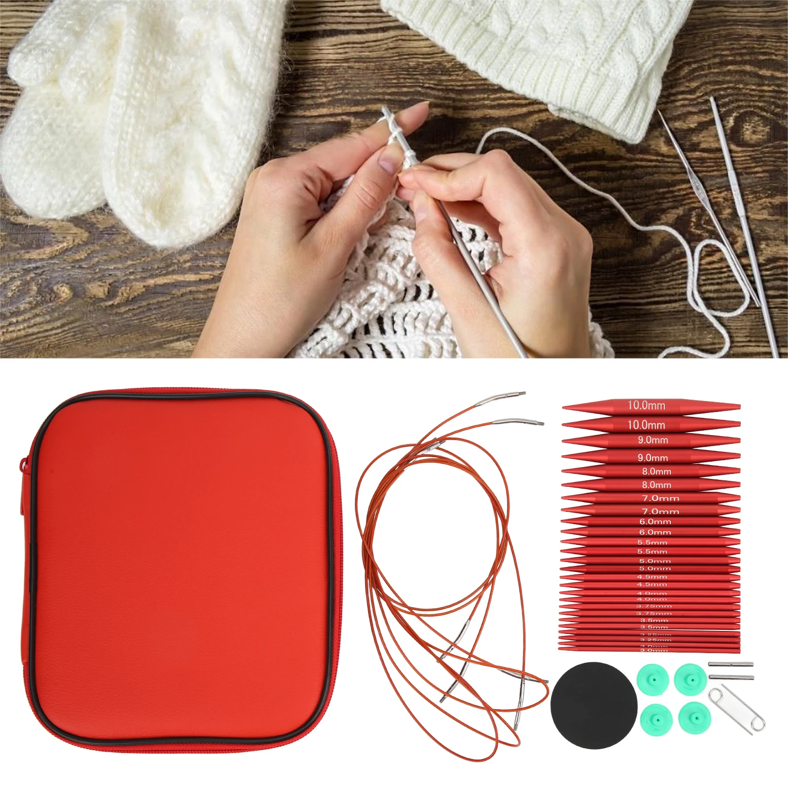 

Crochet Hooks Multifunctional Knitting Needles Various Sizes Available Bright Color for Socks for Hats for Sweaters