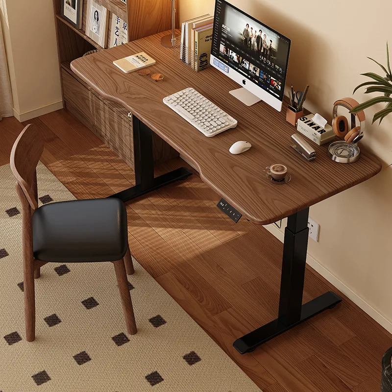 Intelligent Electric Lifting Solid Wood Home Office Computer Standing Workbench Student Learning Desk
