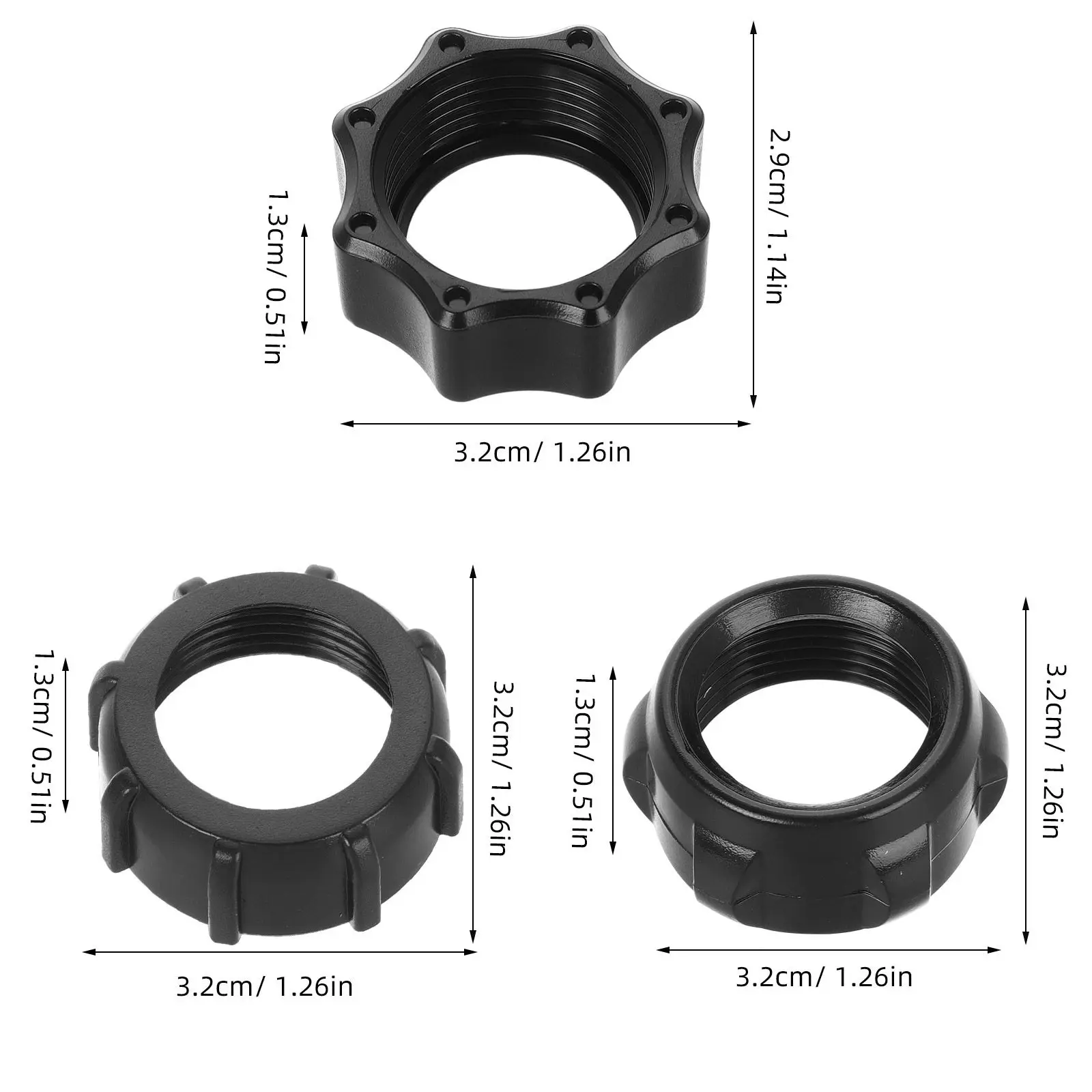 15Pcs Ball-Joint Fixed Adapter Ring Ball Head Screw Cap Car Mount Screw-on Holder Tightening Nut for Wireless Charger Universal