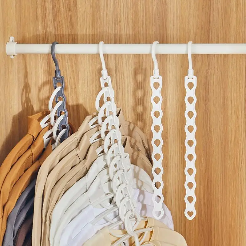 Shirt Hangers Space Saving Closet Space Saver Hangers For Clothing Storage Vertical 10-Hole Design Space Saving Heavy Duty
