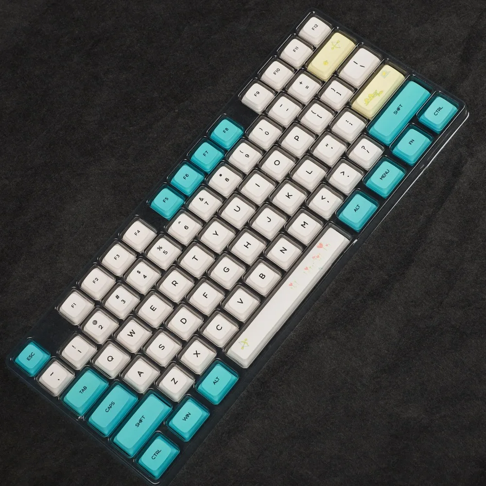 129 Keys/Set ZDA Height Spring Season Theme PBT Heat Sublimation GK64 68 84 96 Mechanical Keyboard Keycaps