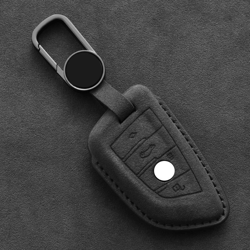 For BMW 3 5 7 Serial 520 530 320 330 730 740 X2 X3 X4 X5 i3 ix3 Suede Car Key Case Shell Cover Keychain Keyring Car Accessories