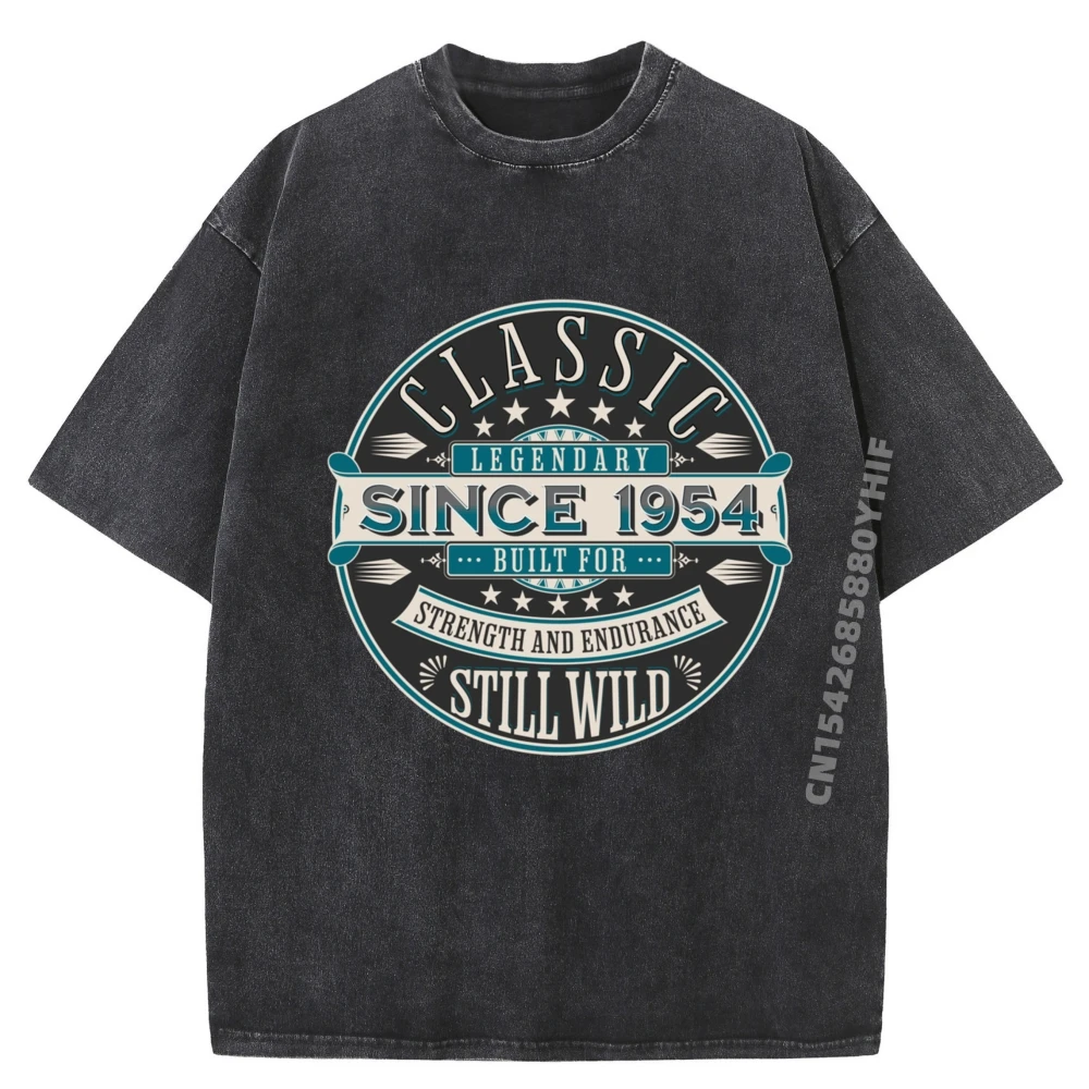 

Classic Legendary Since 1954 Born Men Funny Tops Tees Fashion Autumn Luxury Designer T-shirts Women Outdoor Retro Washed T Shirt