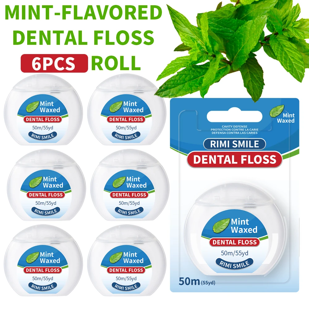 6-rolos-de-fio-dental-rimismile-de-menta-rolos-de-fio-dental-ultrafinos-e-redondos-palitos-de-fio-dental-descartaveis-embalagem-azul-e-branca-individualmente-embalados