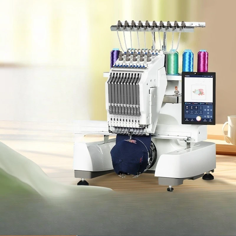 EM Embroidery Machine Single Head 10 Needles Small Automatic Home Computer Embroidery Equipment Bead Embroidery Machine