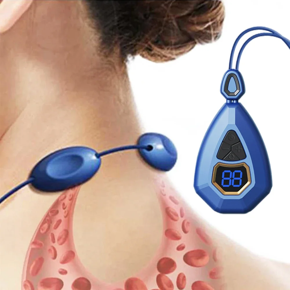 Rechargeable EMS TENS Cervical Massager Relieve Neck Pain Massager Pulse 3D Heating Shoulder Massage Tools Portable Health Care