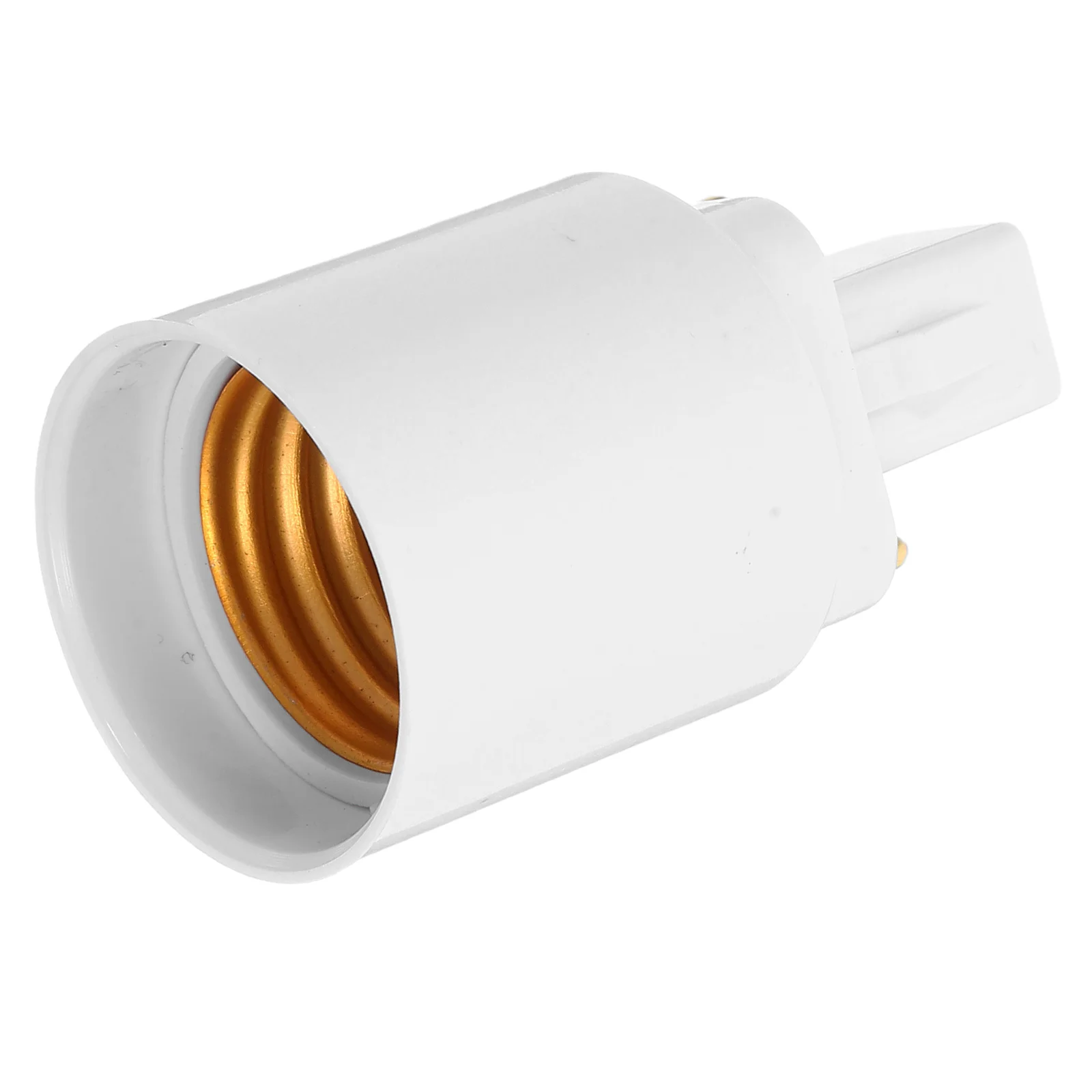 Accesorio basado en 2 pines a adaptador de lámpara estándar E27 bombilla LED convertidor de soporte de cobre niquelado