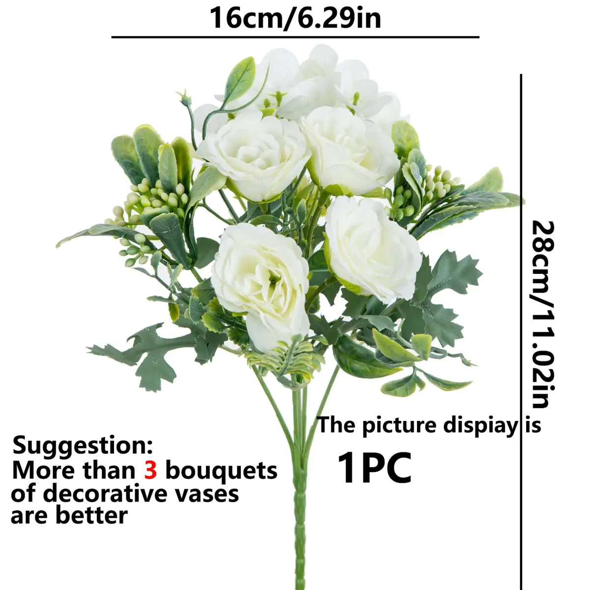 Künstliche Blume Rose Hortensie DIY-Geschenk Weihnachtsfest Party Bonsai Heim Außenbereich Garten Wanddekoration Hochzeit Brautstrauß – Detail 7