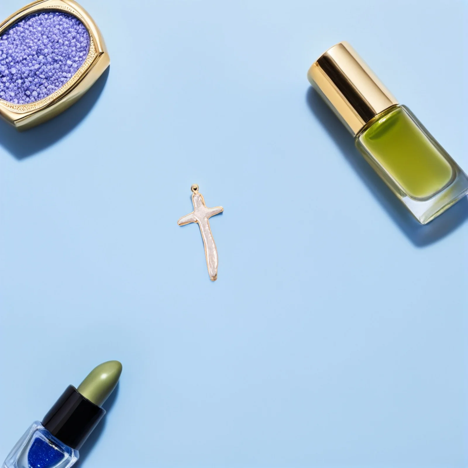 

Natural Pearl Cross Charms Irregular Baroque Freshwater Pendants DIY Jewelry Making Bracelet Necklace Accessories