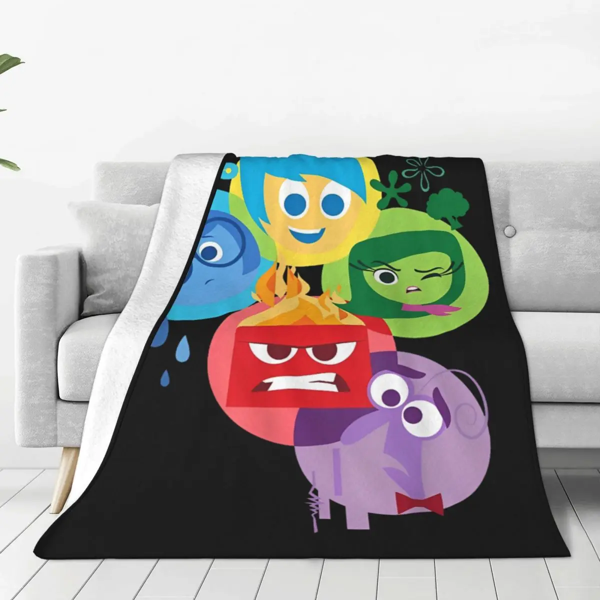 

Inside Out Simple Group Shot Graphic Blankets Fleece Cartoon Movie Multifunction Super Soft Throw Blanket Home Office Bedspread