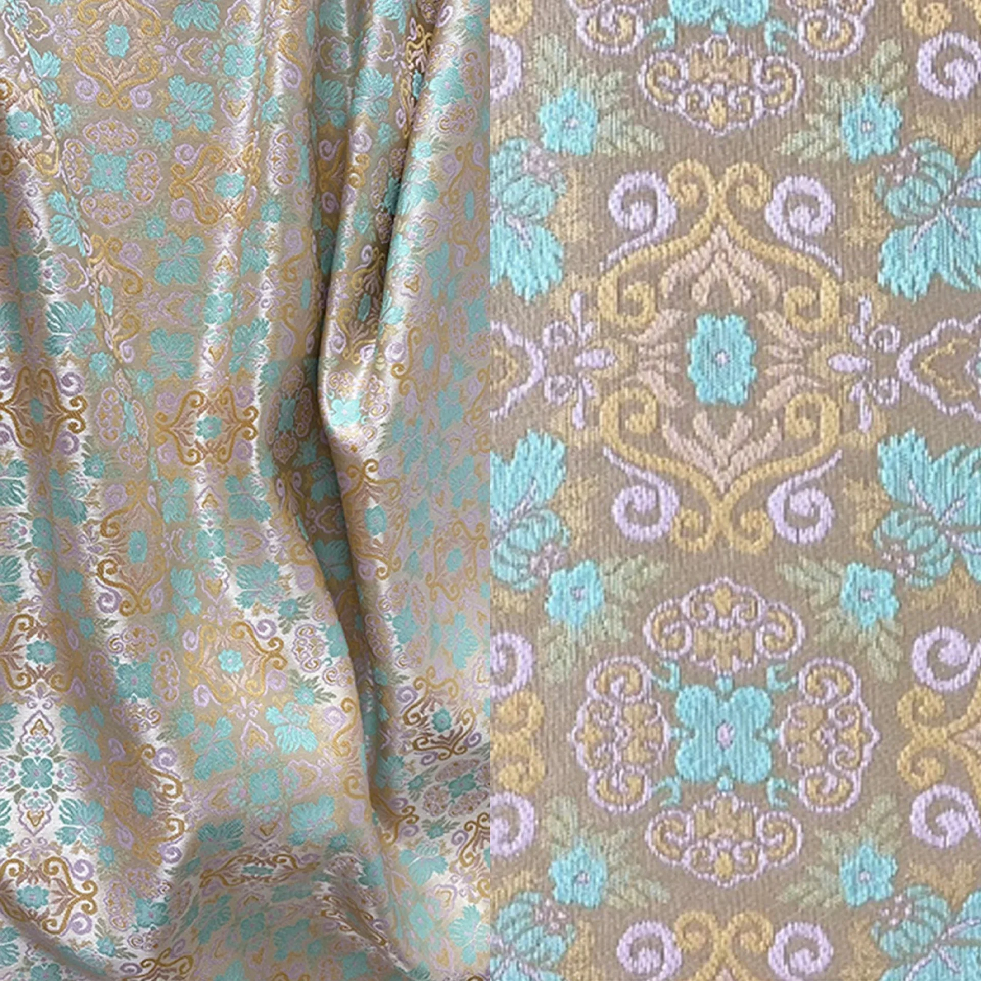 Chinese Style Trailing Grass Jacquard Fabric, Retro Clothing Fabric, Women's Hanfu Handmade DIY Clothing Fabric