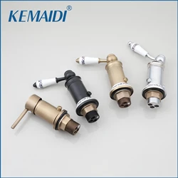 KEMAIDI Antique Brass Bidet Faucet Hot Cold Water Control Valve Bathtub Faucet Switch Mixing Valve Tap For Toilet Deck Mounted