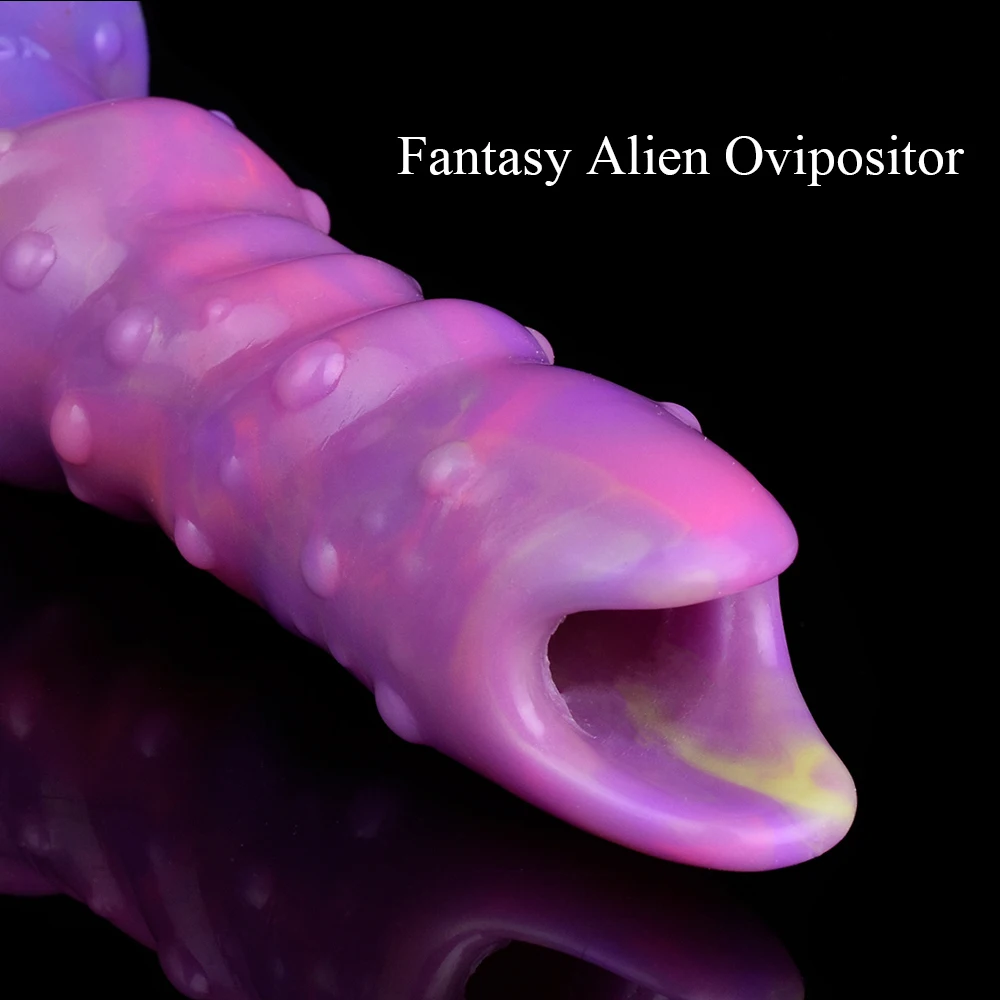 ORALSX Fantasy Luminous Ovipositor Glowing Anal Plug Silicone Huge Knot Sex Toys For Adult Women Men Hand-Push Lay Eggs Pleasure