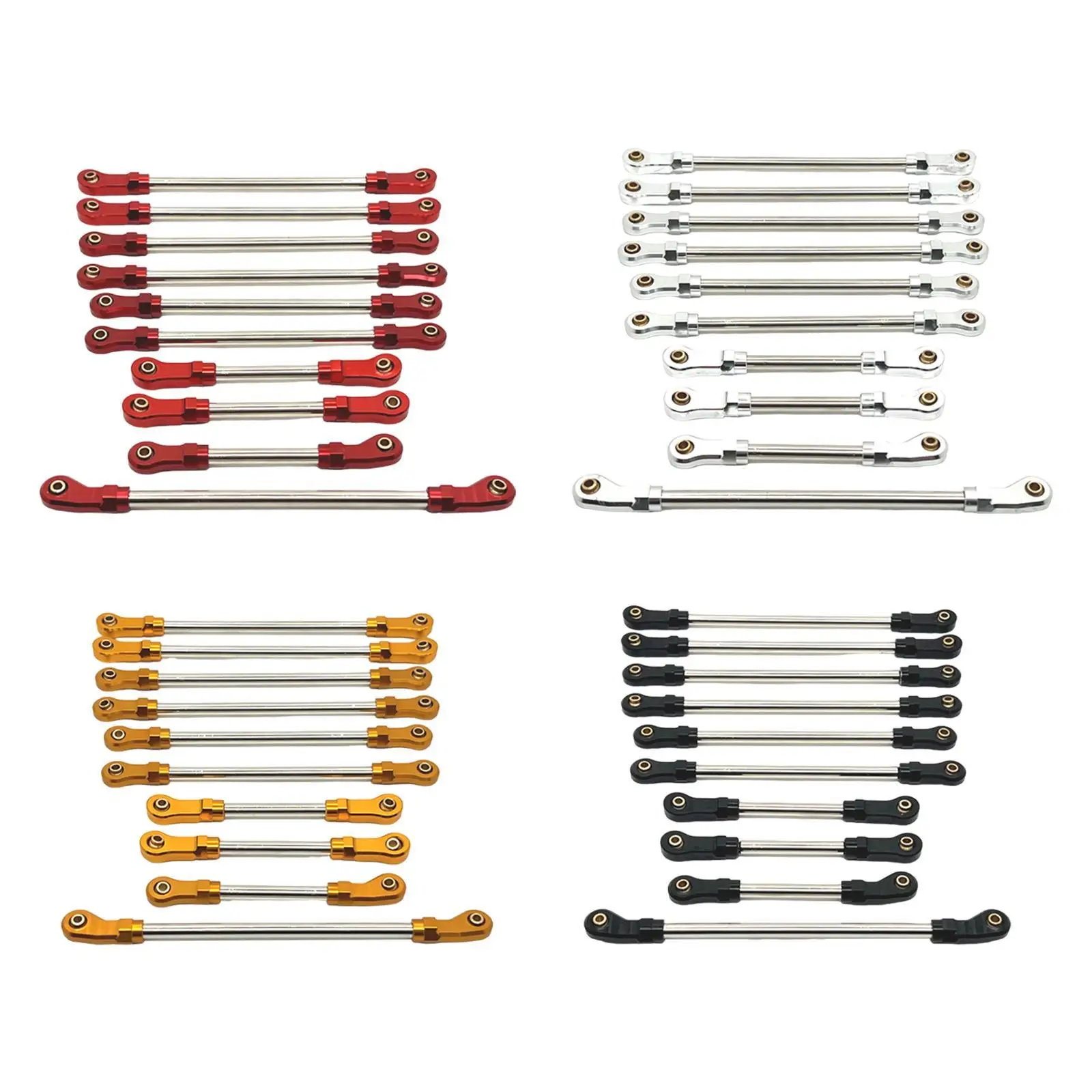 10 Pieces Steering Linkage Servo Link Pull Rod Sturdy DIY Modified RC Car Parts for 104026 104020 104010 104006 1:10 Scale RC