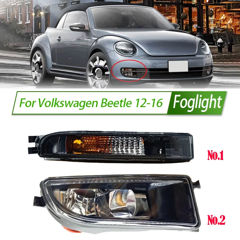 For Volkswagen Beetle 12-16 Foglight Car Fog Light Assembly Front Bumper Fog Lamp Kit Replacement with Waterproof Housing