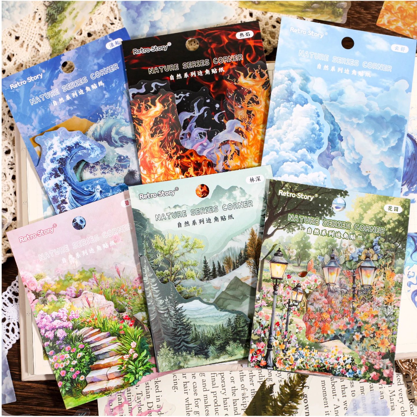 20pcs natural scenery Beautiful Landscape Sticker Pack Junk Journal DIY Scrapbooking School Supplies Collage Stationery Stickers