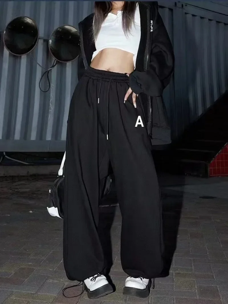 Autumn Winter Women Cargo Pants American Style High Waist Fashion Streetwear Loose Wide Leg Pants Female Hip Hop Sweatpants Y2K