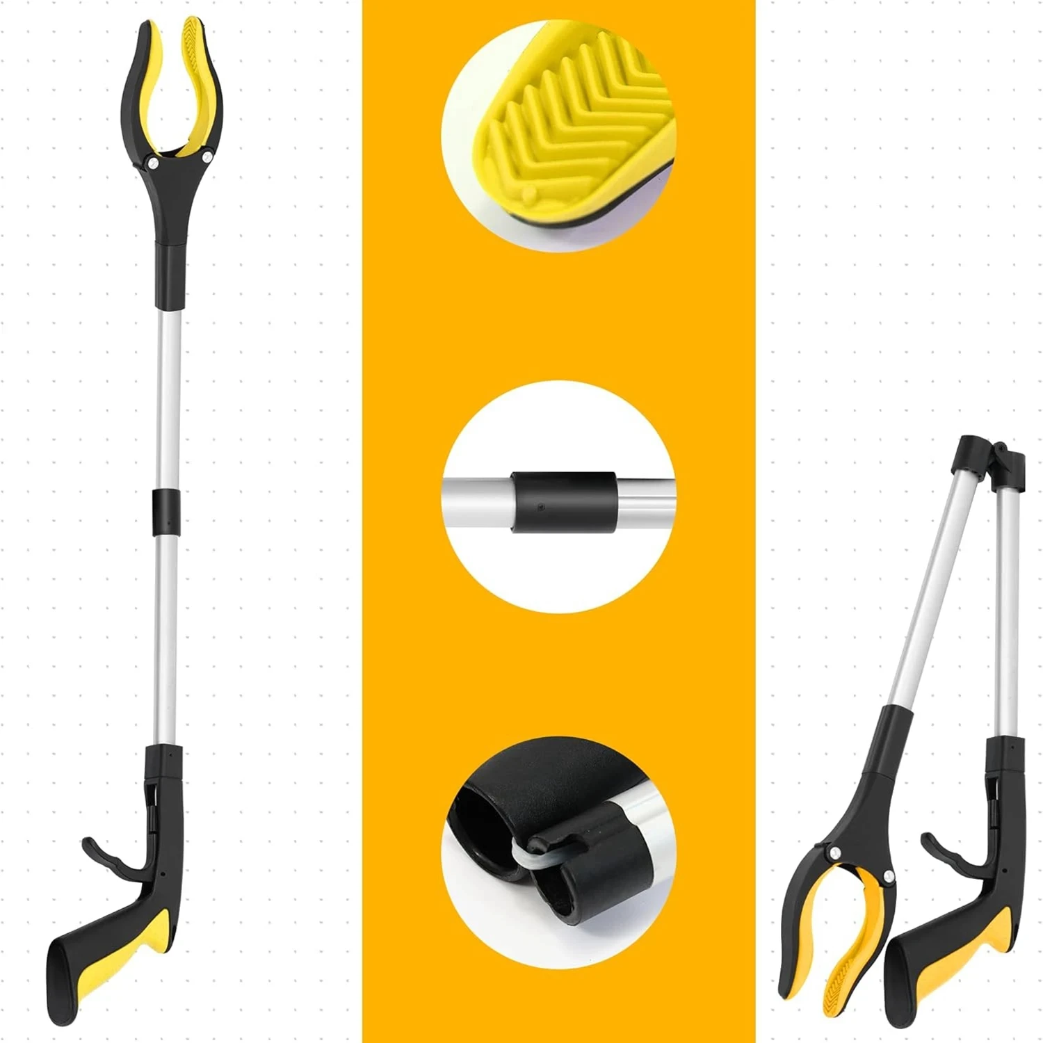 Foldable Garbage Grabber Litter Picker Reacher Tool Portable Pick Up Gripper Extender Hand Tools for Elderly