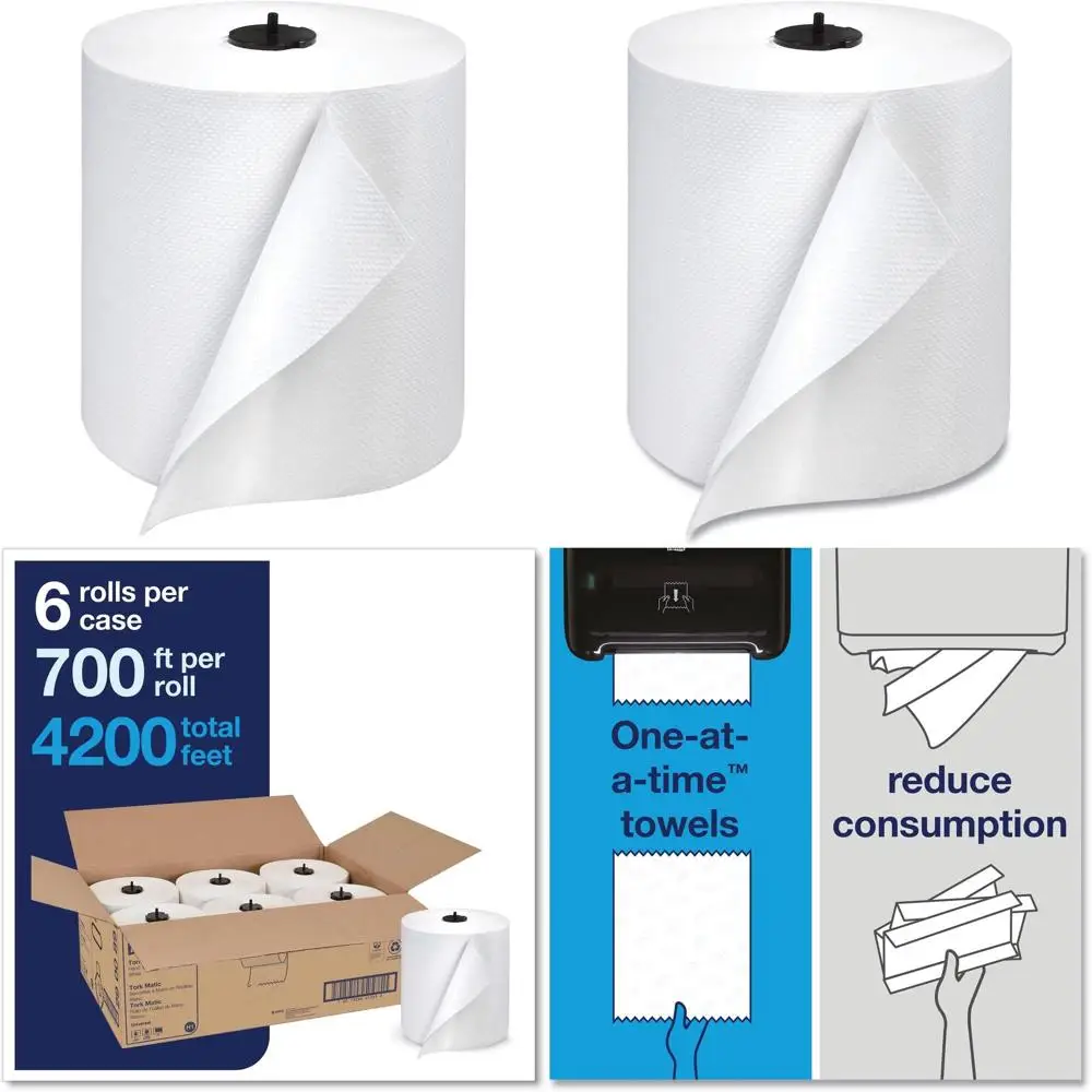 

White Single-Ply Hand Roll Towel, 290089d