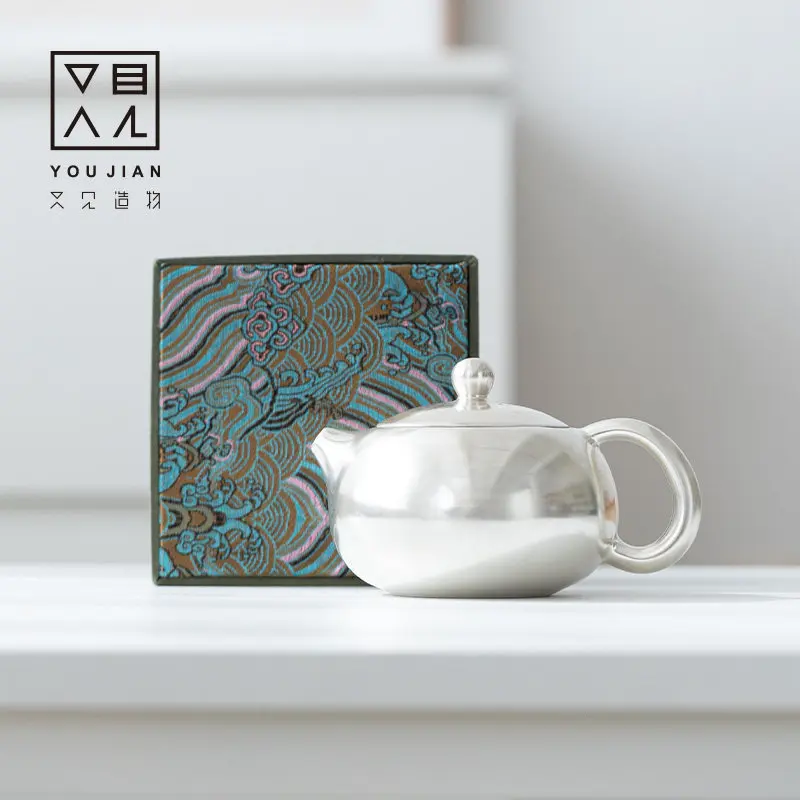 Traditional Chinese Phoenix Teapot with Silver-Glazed Porcelain - Elegant Handcrafted Tea Set for Home Decor & Gift Giving