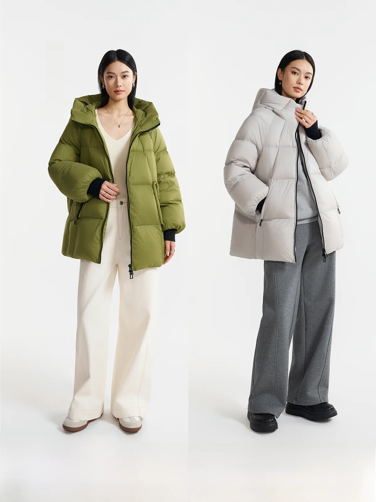 

Soft Puff Hat Goose down Jaet New National Stand 90 White Goose Feather down Coat Tee-Proof Proc Zipper ket